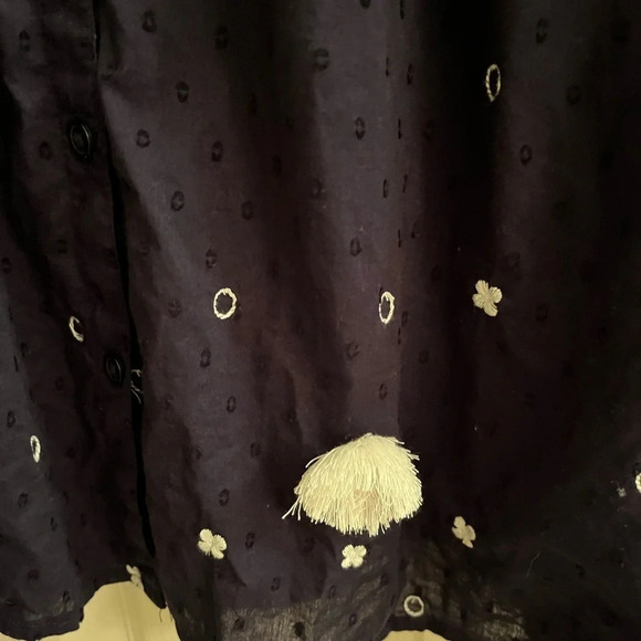 CROWN & IVY~ NAVY BLOUSE~DIMENSIONAL~XL - Picture 10 of 10